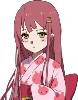 😕 11446d25 anime, gadis, imut, kimono, merah muda, kartun, manga, jepang whatsapp sticker