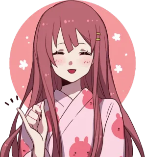 🤙 539341b0 Anime, Gadis, Imut, Merah muda, Karakter, Kartun, Stiker whatsapp sticker