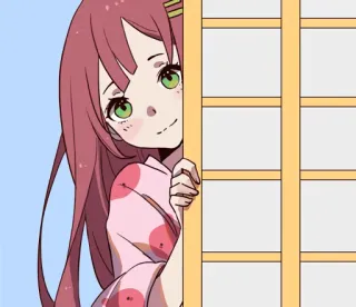 👀 948da0e3 Anime, Manga, Gadis, Lucu, Kawaii, Kimono, Jepang, Karakter whatsapp sticker