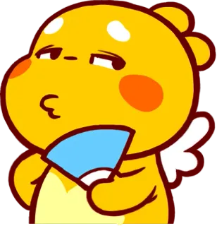 🙄 487577c3 cartone animato, dinosauro, giallo, carino, fan, espressione, kawaii telegram sticker