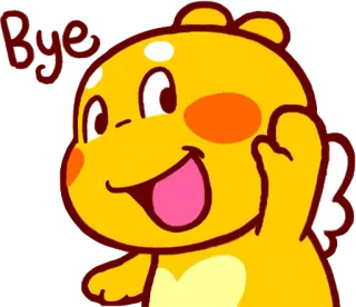 👋 52f2b355 Bye ciao, addio, carino, giallo, salutando, sventolando telegram sticker