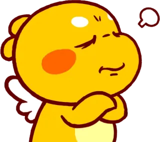 💨 f1b5d3b0 Cartone animato, Personaggio, Carino, Angelo, Giallo, Pensando telegram sticker