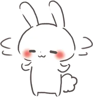 😌 32d4fed8 rabbit, cute, animal, cartoon, emoji, animated, white rabbit, bunny telegram sticker