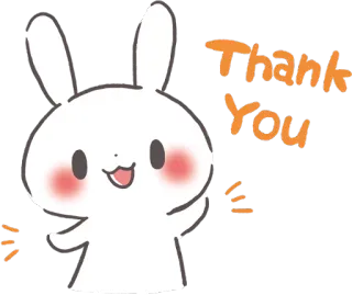 😊 a8e84b19 Thank You rabbit, thank you, cute, bunny, greeting telegram sticker