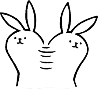 😳 2b5af254 konijn, konijntje, twee, dier, schattig telegram sticker