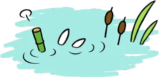 🏊 3fba992d vijver, water, natuur, lisdodde, riet telegram sticker