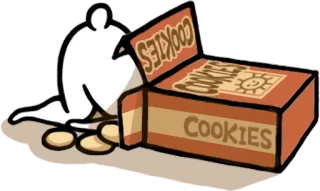 🍩 c4cb463b COOKIES koekje, eten, cartoon, snoep, snack, doos telegram sticker