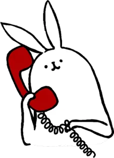 📞 d9d9dff7 konijn, telefoon, konijntje, dier, cartoon telegram sticker