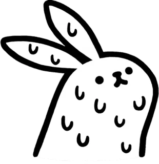 😲 da96079a dier, konijntje, konijn, cartoon, schattig telegram sticker