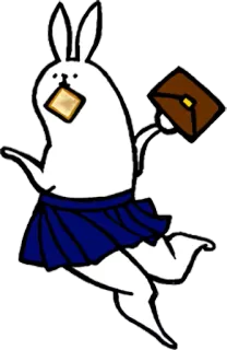 💼 e694442a konijn, dier, cartoon, rok, tas telegram sticker