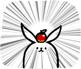 🔫 efe164b8 dier, konijn, appel, schattig, sticker telegram sticker