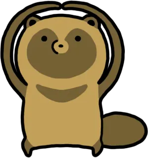 Raccoon dog & Fox :: @line_stickers telegram stickers