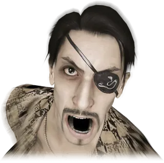 😡 624dca2c Goro Majima Yakuza Goro Majima, Yakuza, character, eyepatch, video game, sticker telegram sticker