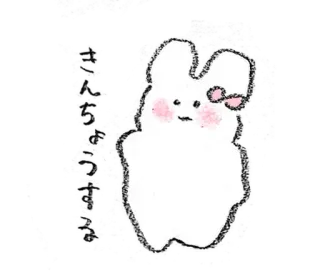 💭 fcbff98f よろしく 兔子, 蝴蝶结, 可爱, 问候, 日式 telegram sticker