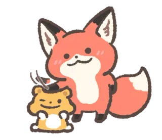 🔨 e5afb718 fox, hamster, animal, cartoon telegram sticker
