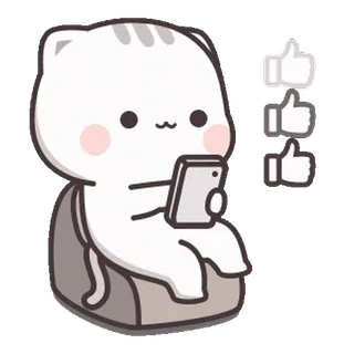 ⭐️ 1820293f 猫, いいね, 好き, スマホ, 可愛い, 動物, 漫画 whatsapp sticker