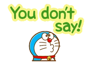 ✏️ 5abf5a70 Doraemon You don't say! 도라에몽, 진짜?, 고양이, 만화, 애니메이션, 스티커, 웃긴 telegram sticker