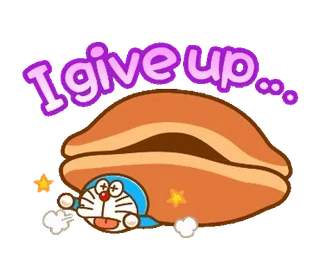 ✏️ 5d00e0e6 Doraemon I give up... 도라에몽, 포기, 지침, 만화, 애니메이션, 귀여운 telegram sticker