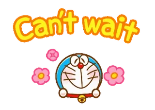 ✏️ 80ae8698 Doraemon Can't wait 도라에몽, 애니메이션, 만화, 기다리는, 귀여운, 귀엽다, 신나는 telegram sticker