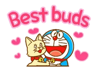 ✏️ ed520535 Best buds 도라에몽, 고양이, 우정, 귀여운, 하트, 베프 telegram sticker