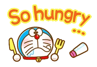 ✏️ f3038484 Doraemon So hungry 만화, 배고픈, 도라에몽, 음식, 애니메이션, 일본 telegram sticker
