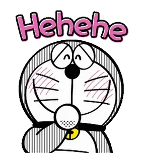 ◼️ 7b368c49 Doraemon Hehehe cartone animato, gatto, hehehe, ridere, kawaii, carino whatsapp sticker
