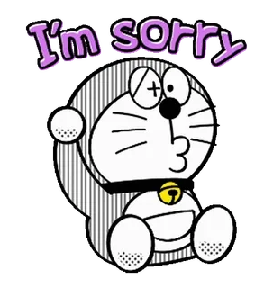 ◼️ af982e25 Doraemon I'm Sorry Doraemon, scusa, chiedo scusa, cartone animato, personaggio, manga, anime whatsapp sticker