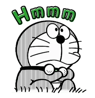◼️ d6309855 Hmm doraemon, hmm, pensando, cartone animato, anime, adesivo whatsapp sticker