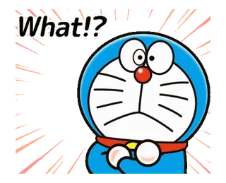 💙 11855148 Doraemon What!? doraemon, animé, dessin animé, confus, question whatsapp sticker