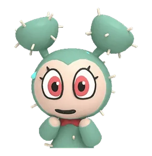 😱 8c5033ee cactus, carino, personaggio, verde, rosso, occhi, fiocco whatsapp sticker