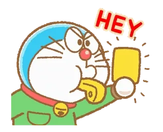 🥇 bf602aed Doraemon HEY doraemon, cartoon, animation, charakter, hey, gruß whatsapp sticker