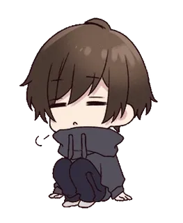 ⭐️ 949d0737 Chibi, Anime, Mangá, Fofo, Kawaii, Menino, Triste telegram sticker