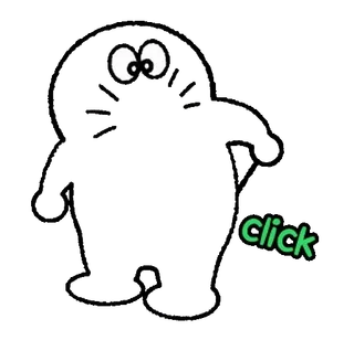 ⭐️ 5b3ab942 click kreskówka, postać, klik, grafika telegram sticker