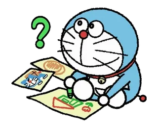 ⭐️ c6a17d48 Doraemon Doraemon, Kreskówka, Anime, Rysunek, Znak zapytania telegram sticker