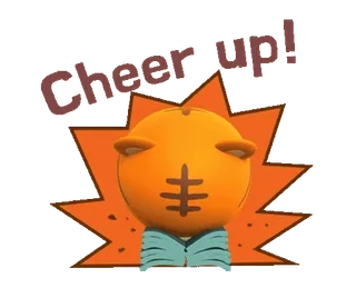 👊 3d89615a Cheer up! 응원, 격려, 긍정, 애니메이션, 주황색, 별 telegram sticker
