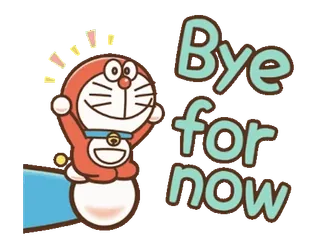 🔷 00fe8388 Doraemon Bye for now โดราเอมอน, บ๊ายบาย, ลาก่อน, การ์ตูน, แอนิเมชั่น, สวัสดี whatsapp sticker
