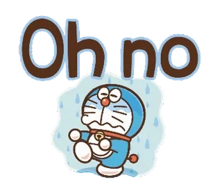 🔷 37b87c1d Doraemon Oh no โดราเอมอน, อนิเมะ, การ์ตูน, ตกใจ, กลัว, เศร้า whatsapp sticker