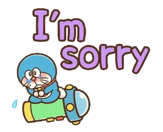 🔷 dd772cde Doraemon I'm sorry ขอโทษ, เศร้า, การ์ตูน, เสียใจ, ตัวละคร, เสียใจ, อ้อนวอน whatsapp sticker