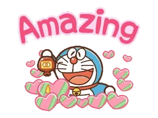 🔷 ede7031a Doraemon Amazing โดราเอมอน, การ์ตูน, อนิเมะ, หัวใจ, น่าทึ่ง, น่ารัก, ร่าเริง whatsapp sticker