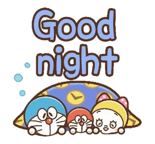 🔷 ff99858b Good night ราตรีสวัสดิ์, นอนหลับ, การ์ตูน, น่ารัก, อนิเมะ whatsapp sticker