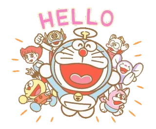 💫 809ddf6b Doraemon HELLO doraemon, kreskówka, postać, anime, cześć, przyjazny telegram sticker