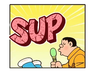 💬 01198587 SUP 问候, 你好, 动漫, 卡通 telegram sticker
