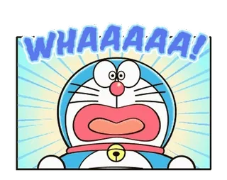 💬 72066d82 Doraemon WHAAAAAA! 哆啦A梦, 动漫, 震惊, 尖叫, 卡通, 日本动画 telegram sticker