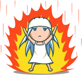 🤗 7ca6b978 动漫, 卡通, 火, 生气, 头盔, 魔法 telegram sticker