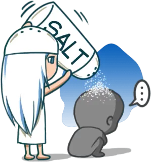 😕 890b5006 SALT 盐, 倾倒, 卡通, 悲伤, 恼火 telegram sticker