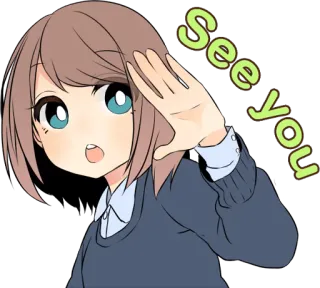 👋 6cde88ab See you Anime, Ragazza, A presto, Addio, Arrivederci, Salutando telegram sticker