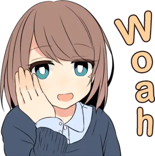 😌 a43c27aa Woah Anime, Cartone animato, Ragazza, Sorpresa, Woah, Scioccata telegram sticker