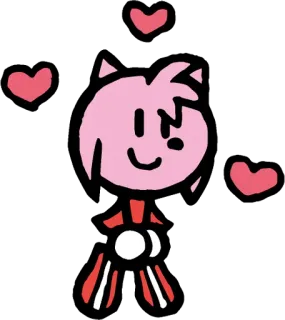 🧡 d7e2db32 Amy Rose Amy Rose, Sonic the Hedgehog, pink, Herzen, Cartoon, Charakter whatsapp sticker