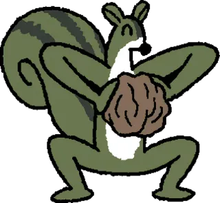 🐿️ 1ea1e906 tupai, hewan, kacang, kartun, satwa liar whatsapp sticker