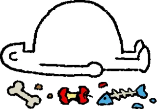 😚 20b6118d hantu, tulang, kerangka ikan, sampah, kartun, putih whatsapp sticker